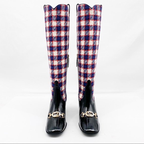 2019 F/W Gucci Zumi Check Tweed Knee Boot 🔥🔥😳 - Picture 2 of 16